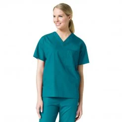 Maevn Unisex One Pocket V-Neck Scrub Top Style 1006 - Plus Size XL - 5XL