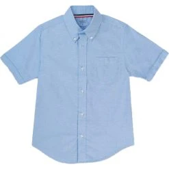 Girls French Toast Kids Short Sleeve Oxford Shirt Sizes 4 - 20 White, Blue, Yellow