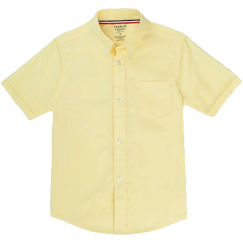Girls French Toast Kids Short Sleeve Oxford Shirt Sizes 4 - 20 White, Blue, Yellow