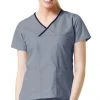 Womens Medical Maevn Contrast Y- Neck Mock Wrap Top Style - 1026 Sizes XXL - 5XL