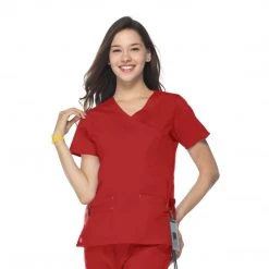 Womens Medical Maevn Blossom Y-Neck Mock Wrap Top Style - 1102 Sizes XS - XL