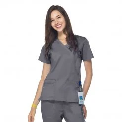 Womens Medical Maevn Blossom Y-Neck Mock Wrap Top Style - 1102 Sizes XS - XL