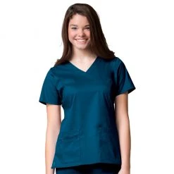 Womens Medical Maevn Blossom Y-Neck Mock Wrap Top Style - 1102 Sizes XS - XL
