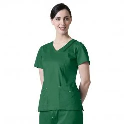 Maevn Blossom Triple Pin Tuck Mock Wrap Top Style - 1302 Sizes XS - 2XL Womens Medical