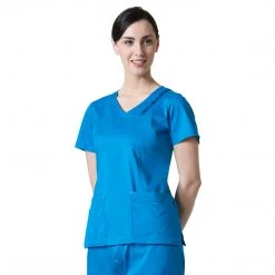 Maevn Blossom Triple Pin Tuck Mock Wrap Top Style - 1302 Sizes XS - 2XL Womens Medical