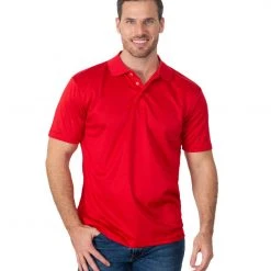 Jet Set Uniforms Kobalt 1 Performance Wear Mens Dry Fit Red Short Sleeve Polo Shirt Sizes S To 2XL