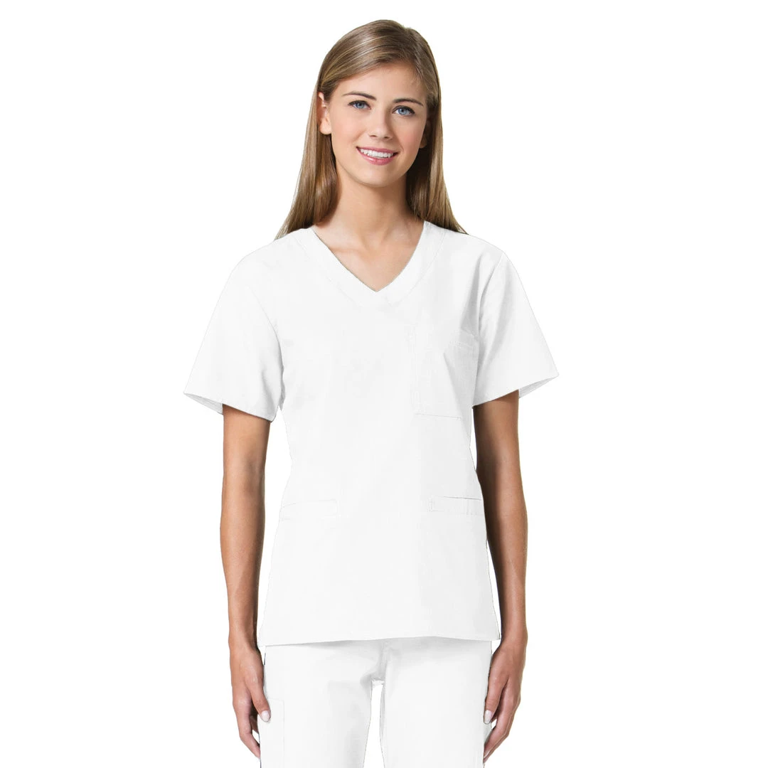 Maevn Core Curved 3 Pocket V-Neck Scrub Top Style - 1626 Sizes XXS - XL