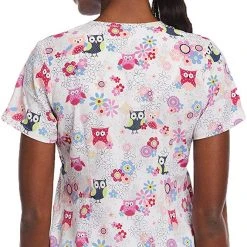 Maevn Women’s V-Neck Print Scrub Top 1747 WAH Sizes XS To L Womens Medical