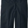 Dickies School Dickies Boys Navy Flat Front Shorts 42562-NVY Extra-Pocket Sizes 12 To 20