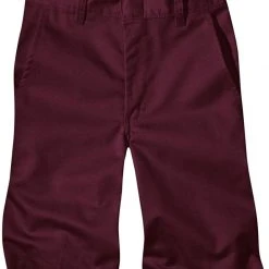 Dickies School Dickies Boys Burgundy Flat Front Shorts 54362-BRG Sizes 14 To 20