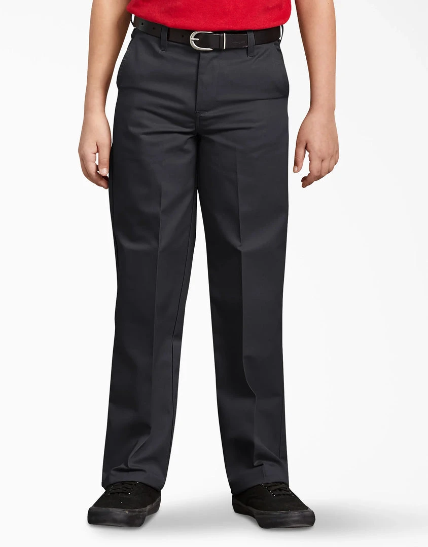 Dickies School Dickies Boys Black Pants Flat Front School Uniform Sizes 4 To 20