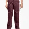 Dickies School Dickies Boys Burgundy Pants Flat Front School Uniform Sizes 4 To 20
