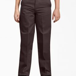 Dickies School Dickies Boys Brown Pants Flat Front School Uniform Sizes 4 To 20