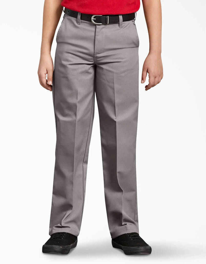 Dickies School Dickies Boys Silver Gray Pant Flat Front School Uniform Size 4 To 20