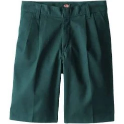 Dickies School Dickies Boys Pleated Hunter Green Shorts 57562 Sizes 16 To 20