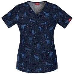 Dickies Medical Dickies Women's Mock Wrap Scrub Top - Cat's All FolksStyle 84975C - CATFSizes XS - XXL Womens Medical
