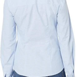 Lee Juniors Light Blue Stretch Long Sleeve Oxford Blouse E9355JL Sizes S - XL Women/Junior