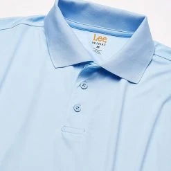 Lee Men's Light Blue Dry Fit Polo Shirt A9536YL Short Sleeve Uniform Sizes S To XL
