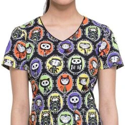 Dickies Medical Womens Medical Dickies Women’s V-Neck Print Scrub Top DK700 DIGA Size XXS To L