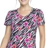 Dickies Medical Womens Medical Dickies EDS Women's V-Neck Print Top DK852 STPI Size XXS To XL