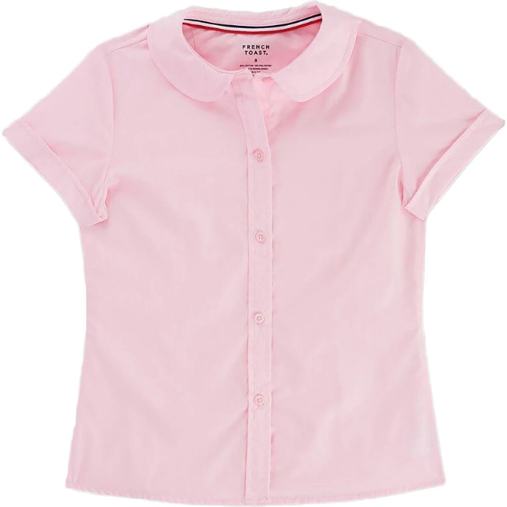 French Toast Toddlers / Girls Peter Pan Collar Blouse Sizes 2T - 20 Pink, Blue, Yellow, White