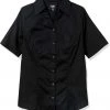 Women/Junior Lee Juniors Women Short Sleeve Stretch Black Work Shirt E9385JL Sizes M - 3XL