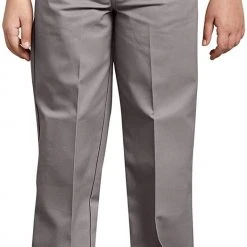 Dickies School Dickies Boys Silver Husky Pant KP0123 Flex Waist Flat Front Sizes 08H To 20H