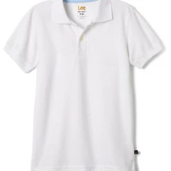Lee Uniform Short Sleeve Kids Pique Polo - WhiteSizes XS - XXL Girls