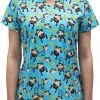 Maevn 1767 MOB Monkey Business Printed V-Neck Scrub Top Sizes S & M Womens Medical