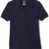 French Toast Juniors Navy Short Sleeve Stretch Pique Polo Shirt SA9403JL Sizes S To XL