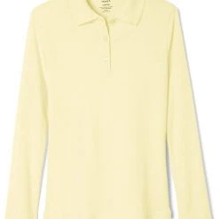 French Toast Girls Yellow Long Sleeve Interlock Polo SA9424 Sizes 12 - 20