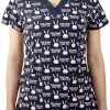 Maevn 1767 SBU Some Bunny Loves You Printed Scrub Top Sizes M & L