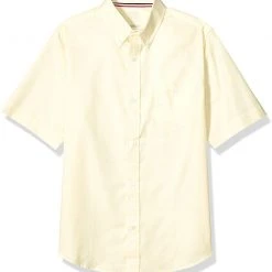 French Toast Mens Husky Yellow Short Sleeve Oxford Shirt SE9003H Sizes L, XL, 2XL