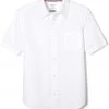 French Toast Boys White Short Sleeve Husky Dress Shirt SE9005H Sizes L To 2XL