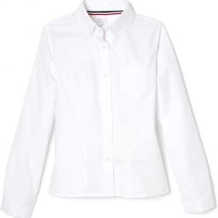 Women/Junior French Toast Juniors White Long Sleeve Oxford Shirt SE9287P Plus Sizes 42 To 46