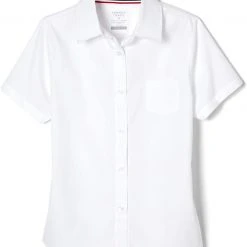 French Toast Girls White Short Sleeve Pocket Blouse SE9374 Size 18