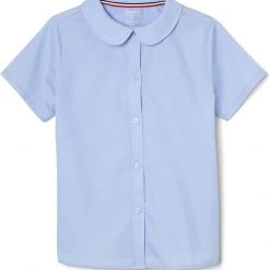 French Toast Girls Light Blue Short Sleeve Blouse Plus Size SE9383P Size 14 - 20