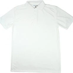 Jet Set Uniforms Seasun Mens White Classic Fit Short Sleeve Dry-Fit Polo Sizes S To 2XL