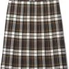 Girls Brown / Gold Plaid Pleated Skirt SV9002-H1 French Toast Uniforms Sizes 4 - 18