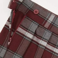 French Toast Juniors Burgundy Plaid Pleated Skirt SV9002JL Sizes 3 - 13