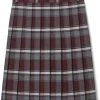 Girl Plus Size Burgundy Plaid Pleated Skirt SV9098P-B1 French Toast Uniforms Sizes 10.5 Plus To 20.5 Plus Girls