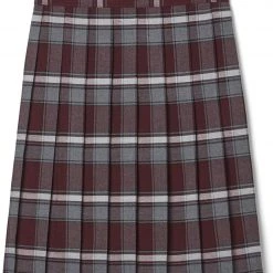 Girl Plus Size Burgundy Plaid Pleated Skirt SV9098P-B1 French Toast Uniforms Sizes 10.5 Plus To 20.5 Plus Girls