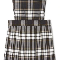Girls Brown Plaid Jumper SY9002-H1 V-Neck Pleated French Toast Uniforms Sizes 8 To 14