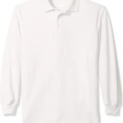 French Toast Mens Long Sleeve Pique Polo Shirt Sizes S - 3XL White, Light Blue, Red