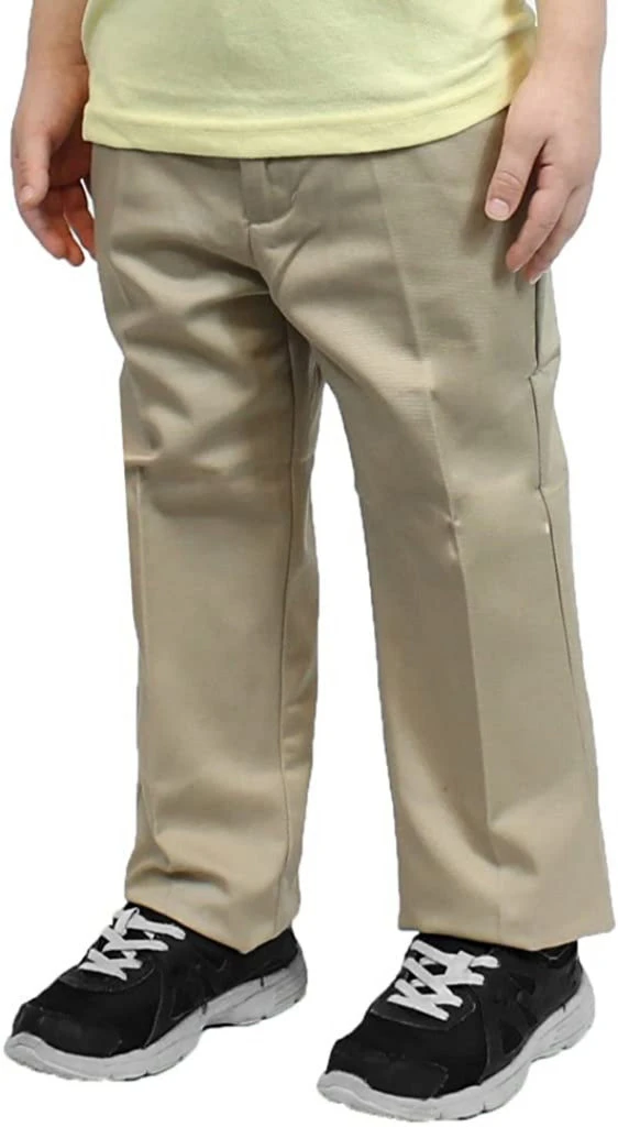 Jet Set Uniforms Boys Navy & Khaki Flat Front Pants XCF-100 Authentic Galaxy Uniforms Sizes 4 To 20