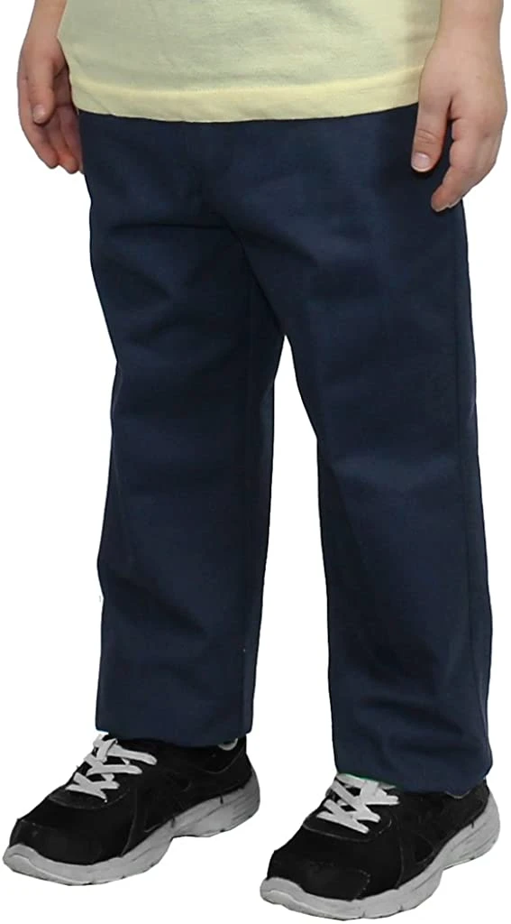 Jet Set Uniforms Boys Navy & Khaki Flat Front Pants XCF-100 Authentic Galaxy Uniforms Sizes 4 To 20
