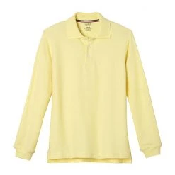 French Toast Girls Yellow Long Sleeve Stretch Polo SA9430 Sizes 16 - 20