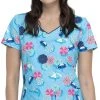 Dickies Medical Dickies Women's V-Neck Print Scrub Top DK700 MESH Size XXS To M Womens Medical