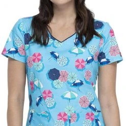 Dickies Medical Dickies Women's V-Neck Print Scrub Top DK700 MESH Size XXS To M Womens Medical