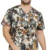 Dickies Medical Dickies Men's V-Neck Print Scrub Top DK725 GROT Sizes M To 3XL